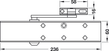 Ferme-porte supérieur, DCL 51, EN 2–5, avec bras à compas, Startec