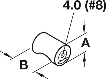 Meubelknop, van polyamide, diameter 13, 20 en 23 mm, met greepkom, cilindrisch