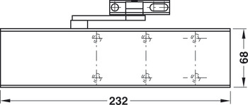 Bovenliggende deurdranger, TS 71 RF, met arm-garnituur en vastzetarm, EN 3–4, Dorma