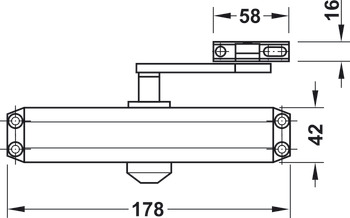 Bovenliggende deurdranger, StarTec DCL 11, met armgarnituur, EN 3