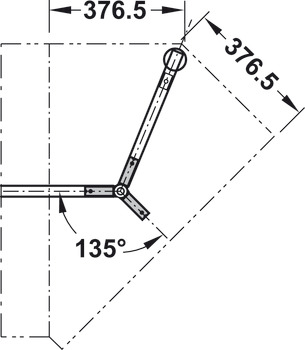 Hoekverbinding, star, 45°, voor Idea 400 tafelonderstelsystemen