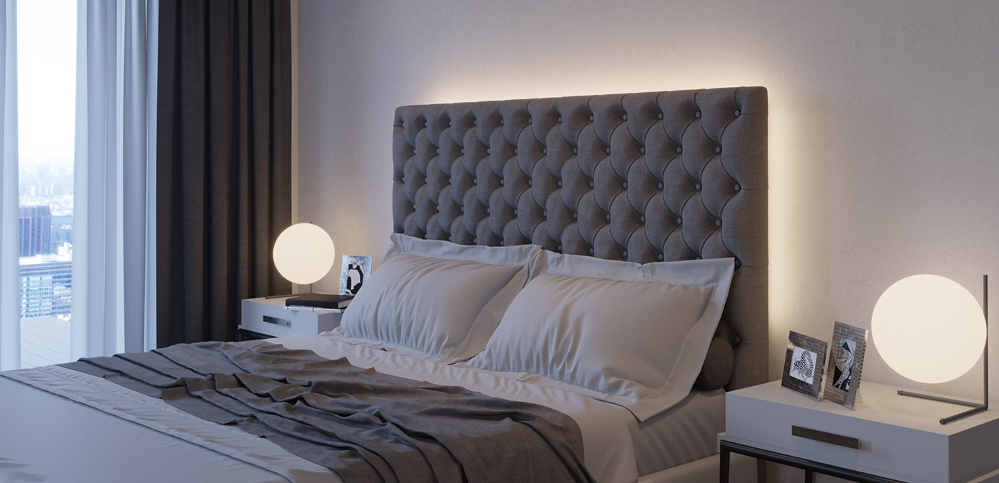 Loox5 dans la chambre d'hôtel : l'éclairage indirect des lits met les accents.