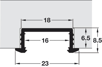 Profil de montage Häfele Loox, Profilé 1190 Häfele Loox pour bandes LED 10 mm