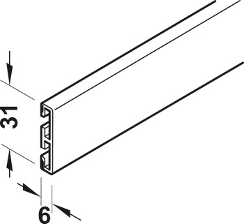 Profil de treillage décoratif, pour Häfele Slido R-Aluflex 40A