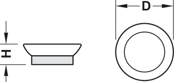 patin pour meuble, rond, à enfoncer, Ø 20–25 mm