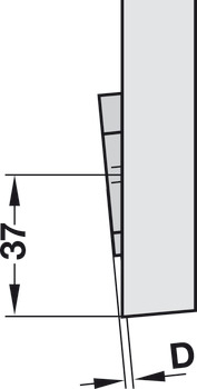clavette, +5°, 0,8 mm, à placer en dessous pour les applications d'angle