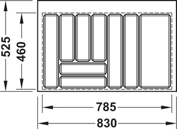 garniture de rangement pour tiroir, universel, hauteur 52 mm
