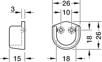 Supports de tringle d'armoire, pour tringle d'armoire ronde Ø 18 mm