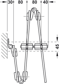 Composants de la garniture, Häfele Slido W-Fold872 55S