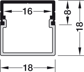 Profil de compensation, Profilé 2192 Häfele Loox pour bandes LED 10 mm