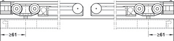 Ferrures pour portes coulissantes, Häfele Slido D-Line11 50I / 80I / 120I, garniture sans rail de roulement