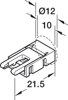 câble d'alimentation, pour Häfele Loox5 bande LED 24 V, 8 mm, COB 2 pôles (technique à 2 fils monochrome ou multi-blanc)