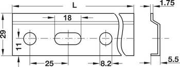 Rail de suspension, acier, longueur 1250 mm