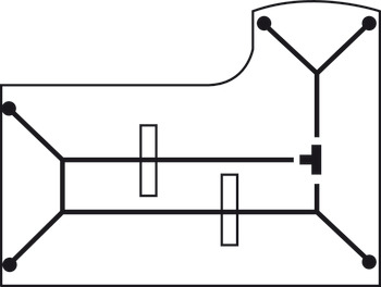 nœud de forme T, rigide, 90°, pour systèmes de piètements de tables Idea 300