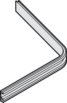 yksinkertainen liukukisko, sisällä, Kaari 75º, sivun pituus: 580 mm