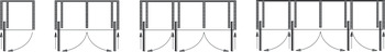 Portes coulissantes pliantes en bois, HAWA Folding Concepta 25, garniture, charnières avec amortissement à la fermeture