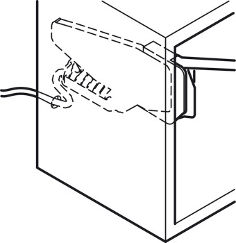 Ferrure relevante pliante en deux parties, Häfele Free fold E (électrique)