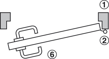 garniture de terminal de porte, Häfele Dialock DT 700c, avec bouton tournant