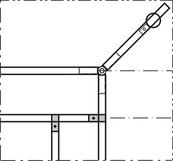 nœud d'angle, rigide, 90°, pour systèmes de piètements de tables Idea 300