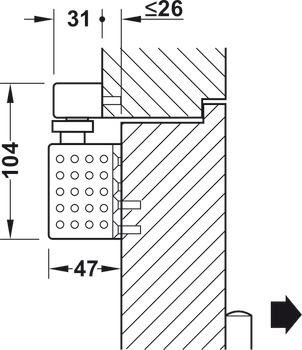 Ferme-porte supérieur, TS 92 G Basic en design Contur, avec bras coulisse, EN 1–4, Dorma