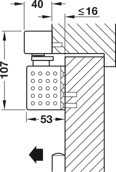 Ferme-porte supérieur, TS 93 B EMF en design Contur, EN 2–5, Dorma