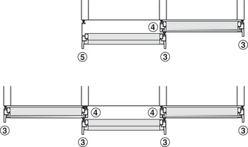 Profilé de poignée avec cadre en aluminium, vertical, sans recouvrement