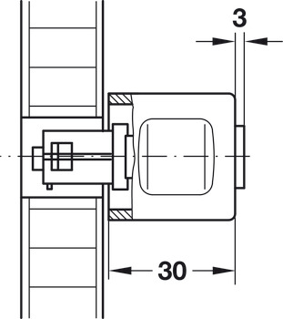 Bouton adaptateur, fixe, Symo, longueur 33 mm, fabrication en série