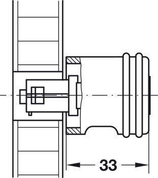 Bouton adaptateur, fixe, Symo, longueur 30 mm, fabrication en série