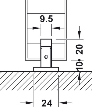 Ferrures pour portes coulissantes, Slido D-Line11 160P, garniture