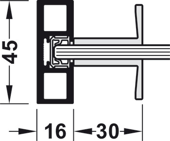 Ferrures pour portes coulissantes, Häfele Slido D-Line11 50C / 80C / 120C, garniture sans rail de roulement