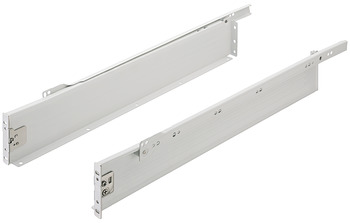 Système de côtés de tiroir coulissant simple paroi, Häfele Matrix Box Single A25, sortie partielle, hauteur 86 mm, blanc, RAL 9010