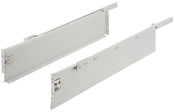 Système de côtés de tiroir coulissant simple paroi, Häfele Matrix Box Single A25, sortie partielle, hauteur 118 mm, blanc, RAL 9010