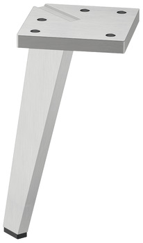 Pied de meuble, sans réglage en hauteur, avec plaque, aluminium