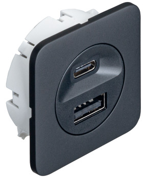 station de charge USB, Häfele Loox5, USB-A / USB-C, 12 V