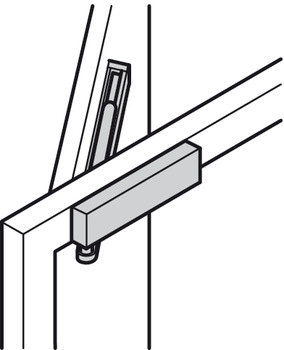 Bovenliggende deurdranger, TS 93 B Basic in Contur design, met glijrail