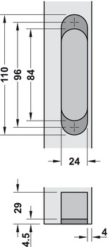 Deurscharnier, Startec H12 S, inbouwdeurscharnier, voor stompe deuren (binnen)