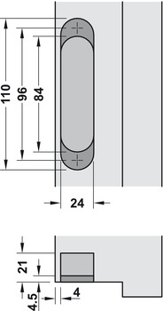 Deurscharnier, Startec H12 S, inbouwdeurscharnier, voor stompe deuren (binnen)
