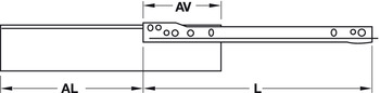 Ladesysteem enkelwandig, Häfele Matrix Box Single A25, enkelvoudig uittrekbaar, hoogte 54 mm, wit, RAL 9010