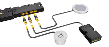 Adapter, voor het aansluiten van Häfele Loox gebruikers op Häfele Loox5 voeding 12 V