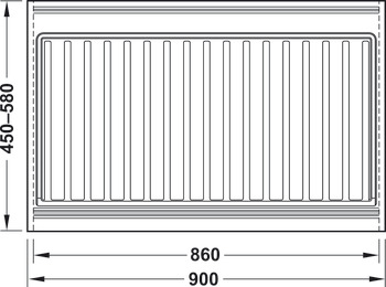 Inlegbak, diepte 450–580 x breedte 560–600/860–900 mm, voor spoelbakkast