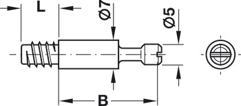 Verbindingsbout, S100, standaard, systeem Minifix<sup>®</sup>, voor boorgat-Ø 8 mm