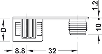 Verbindingsbout, Häfele Rafix M20, voor boorgat-Ø 5 mm