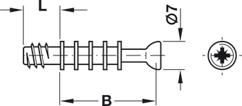 Verbindingsbout, M200, systeem Minifix<sup>®</sup>, voor boorgat-Ø 5 mm, met boutkop-Ø 7 mm