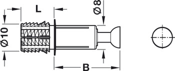 Spreidbout, C100, systeem Minifix<sup>®</sup>, voor boorgat-Ø 10 mm