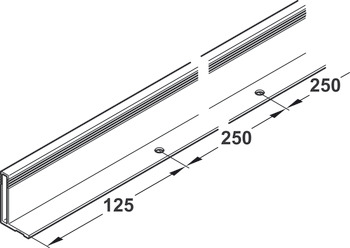 Greepprofiel, van aluminium, voor houten schuifdeuren, lengte: 2500 mm