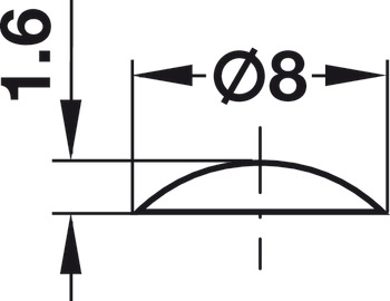Aanslagbuffer, DB007, zelfklevend, rond, Ø 8 mm, hoogte 1,6 mm