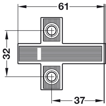 Kruisadapterplaat, voor deurdemper Smove, met positioneringshulp