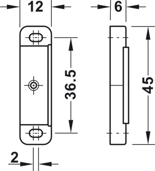 Magneetsluiting, trekkracht 3,0–4,0/4,0–5,0 kg, om te schroeven, hoekig