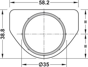 afdekkap, voor potboorgat diameter 35 mm