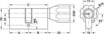Profiel-knopcilinder, voor deurterminal DT 400 Dialock